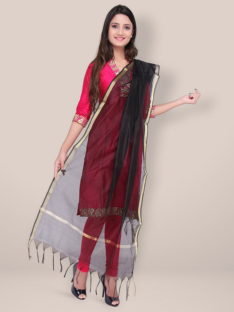 Dupatta Bazaar Woman's Combo Of 3 Silk Dupattas freeshipping - Dupatta Bazaar
