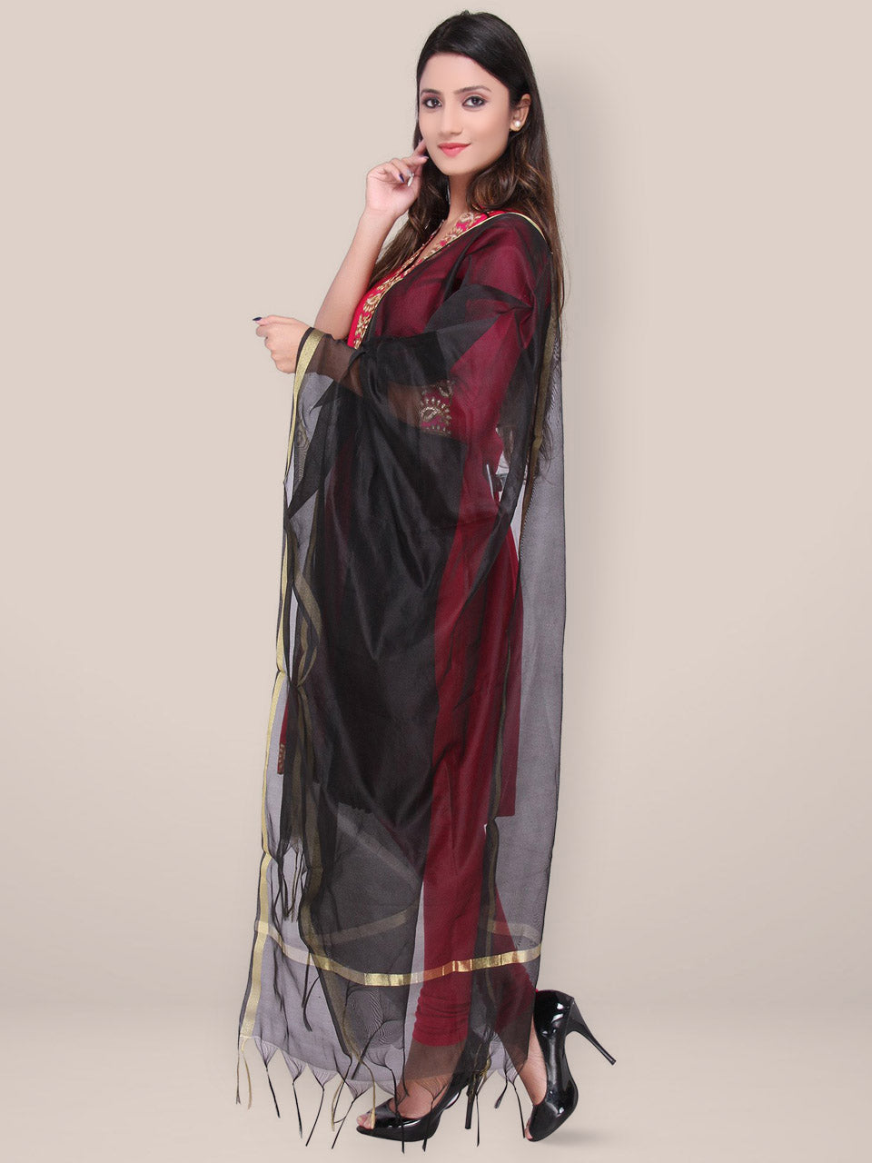 Dupatta Bazaar Woman's Combo Of 3 Silk Dupattas freeshipping - Dupatta Bazaar