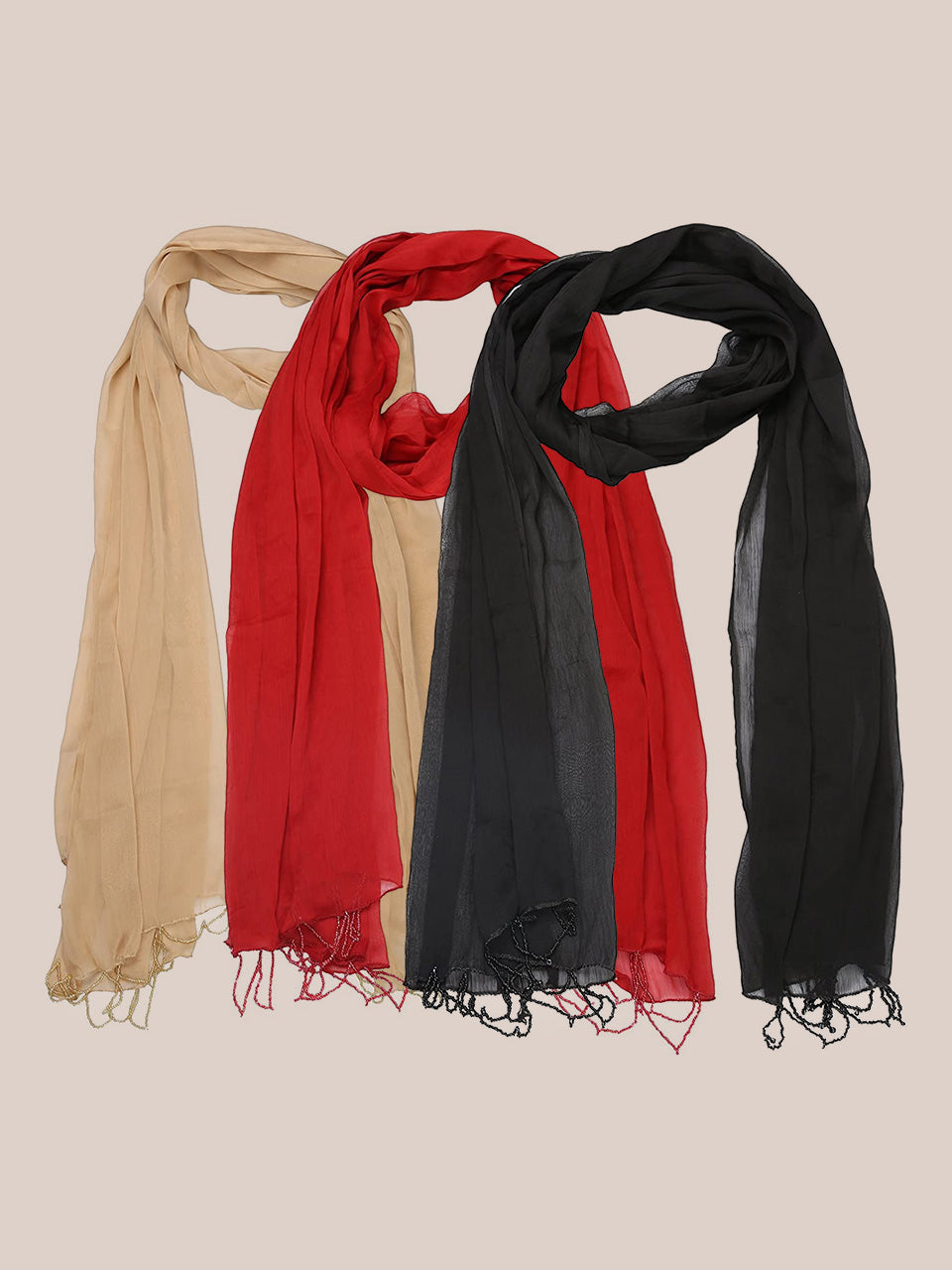 Dupatta combo pack of 3 Chiffon Dupattas freeshipping - Dupatta Bazaar