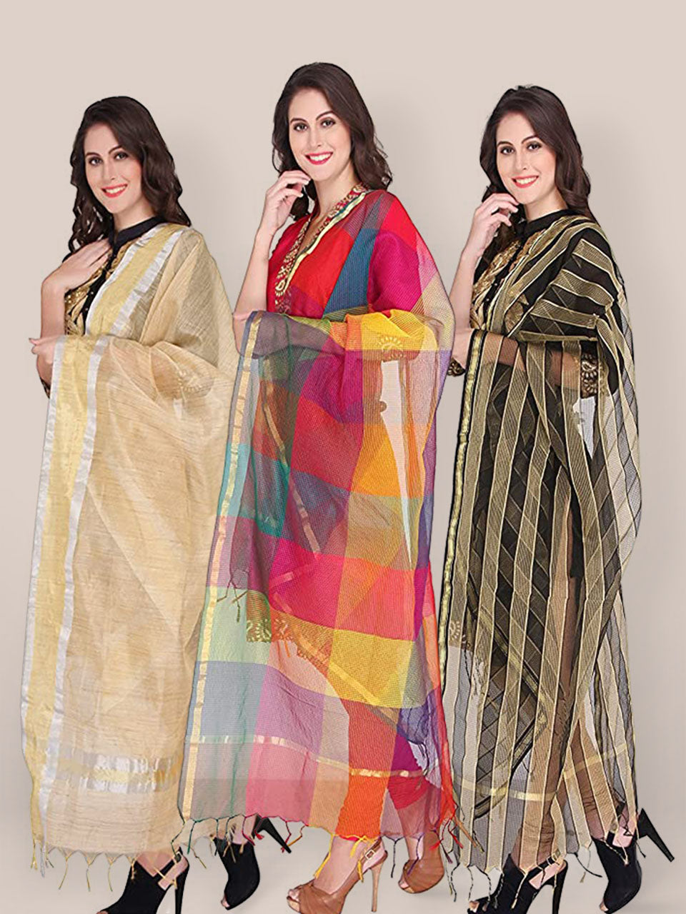 Fancy Dupatta Combo Offer( 3 Dupattas) freeshipping - Dupatta Bazaar