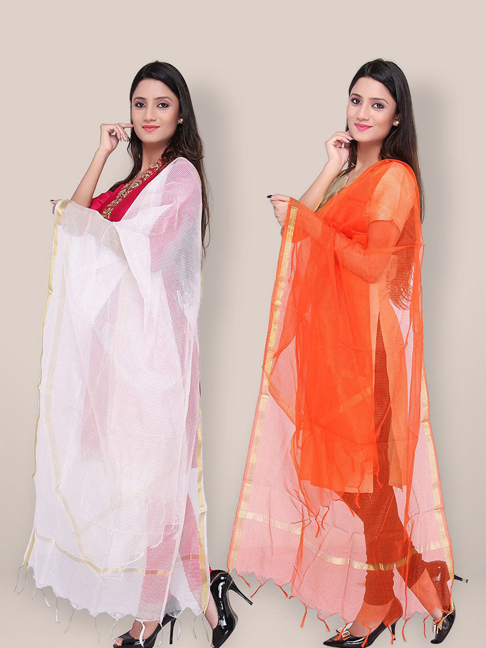 Combo pack of 2 Blended Silk dupatta freeshipping - Dupatta Bazaar