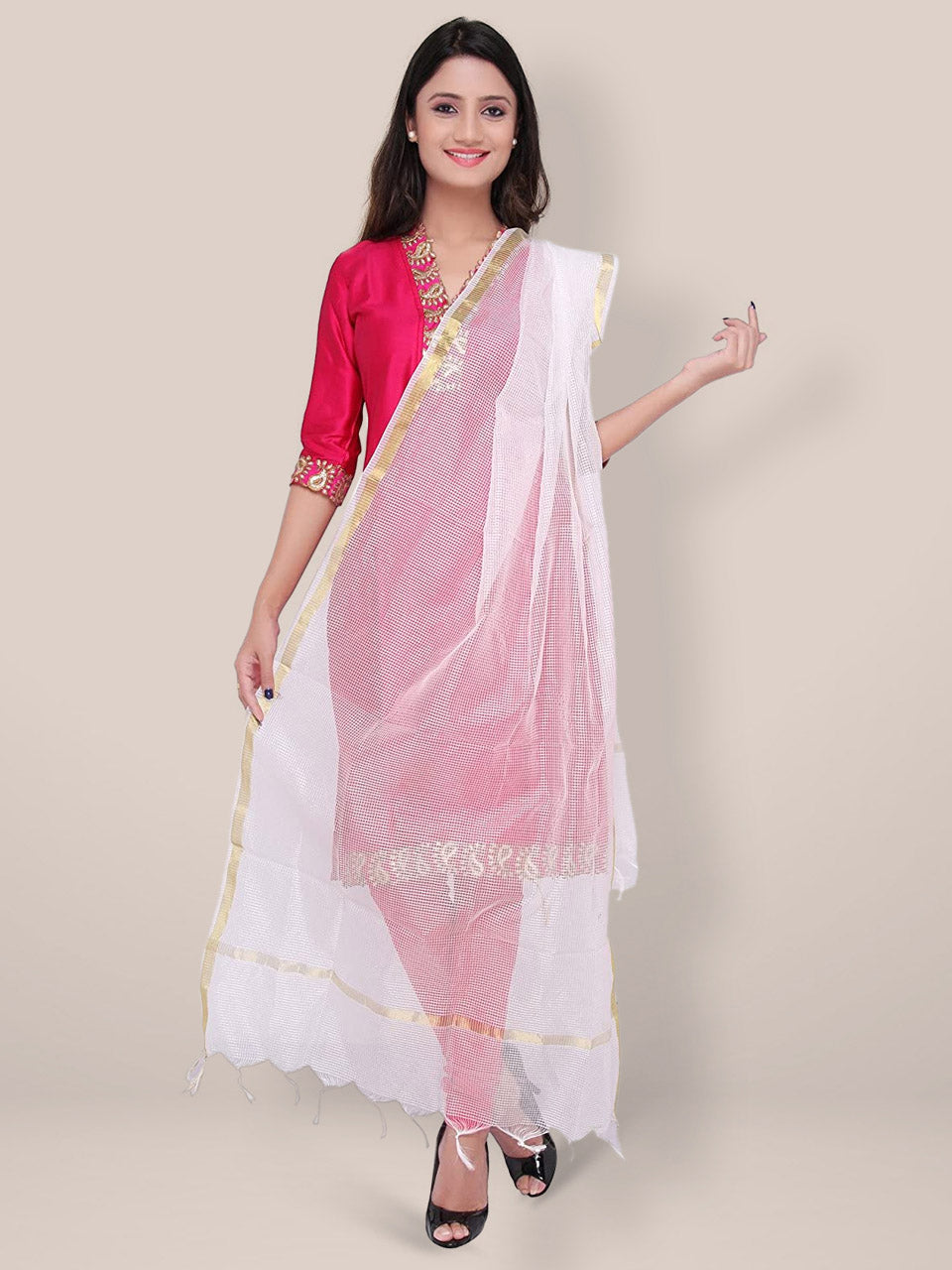 Combo pack of 2 Blended Silk dupatta freeshipping - Dupatta Bazaar