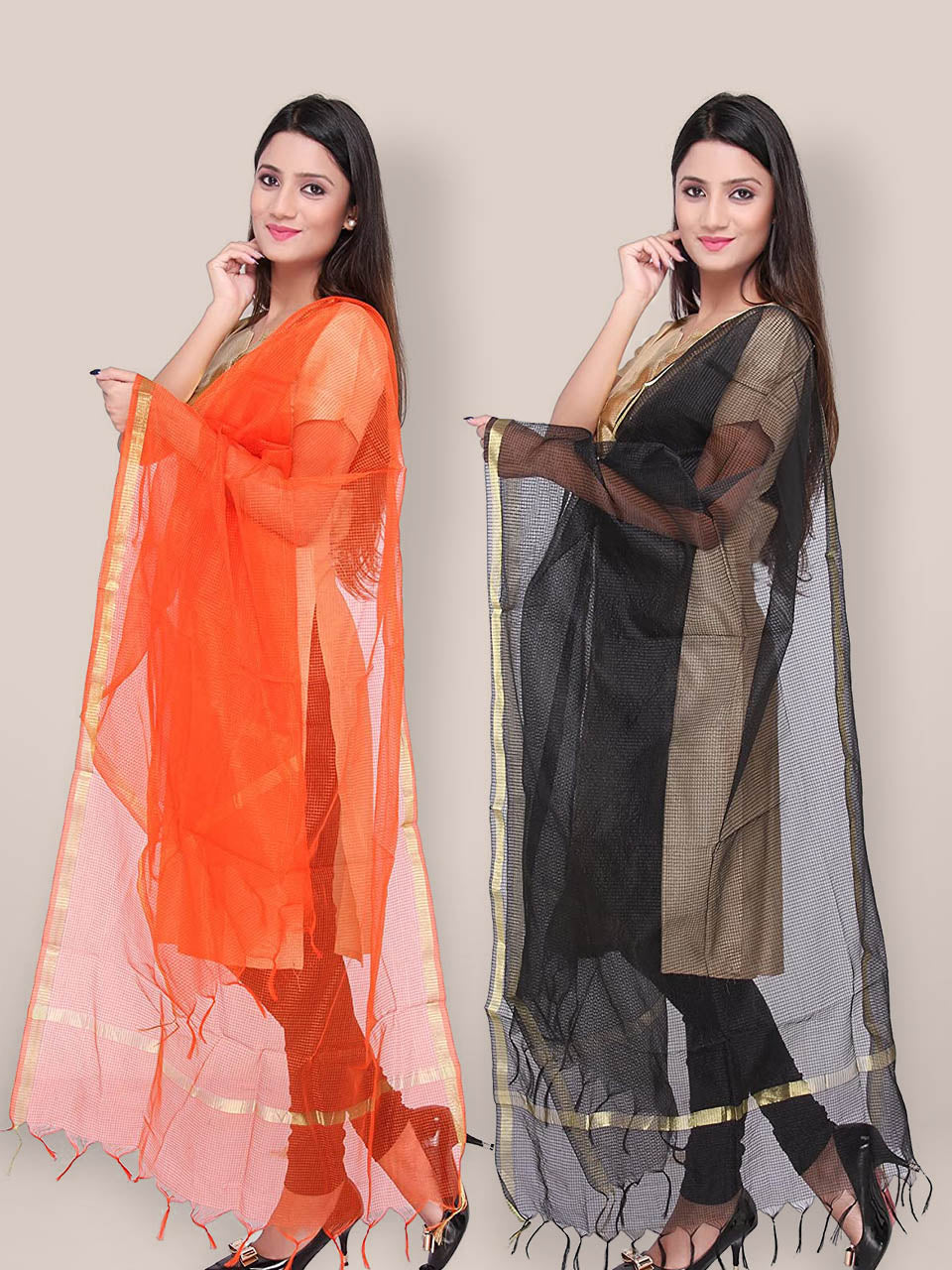 Combo pack of 2 Blended Silk dupattas freeshipping - Dupatta Bazaar