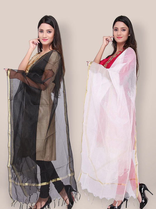 Combo pack of 2 Blended Silk dupattas freeshipping - Dupatta Bazaar
