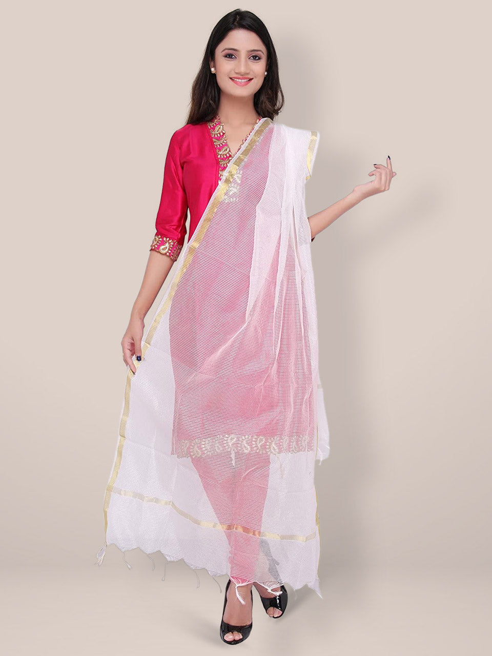 Combo pack of 2 Blended Silk dupattas freeshipping - Dupatta Bazaar