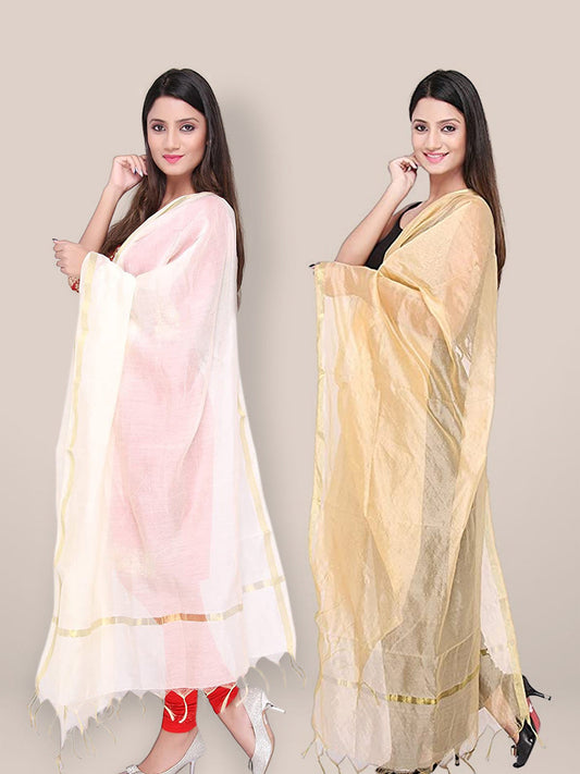 Combo pack of 2 Blended Silk dupattas freeshipping - Dupatta Bazaar