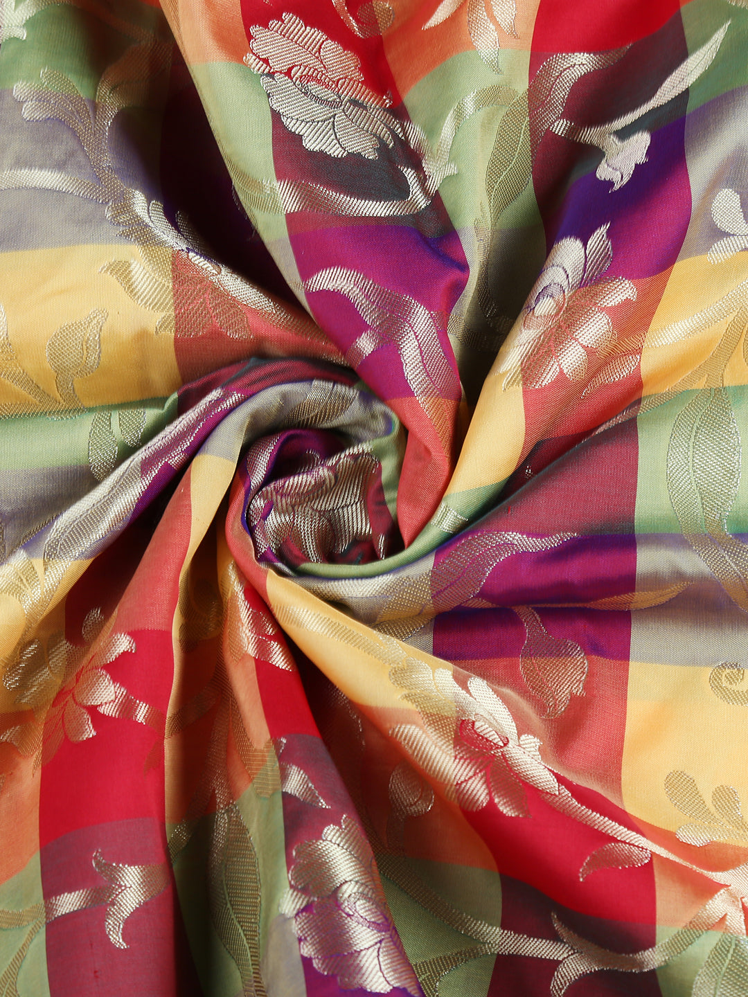 Dupatta Bazaar Woman's Multicoloured Woven Banarasi Silk Dupatta - Dupatta Bazaar
