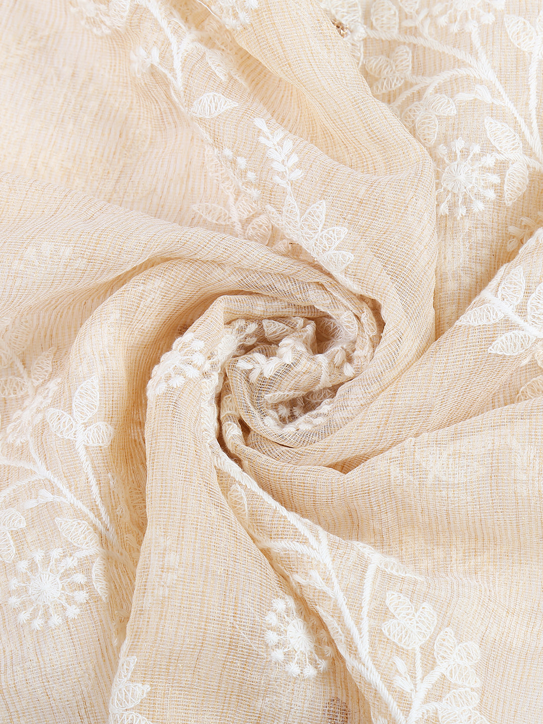 Dupatta Bazaar Woman's Off White Dupatta with Lucknowi Embroidery. - Dupatta Bazaar