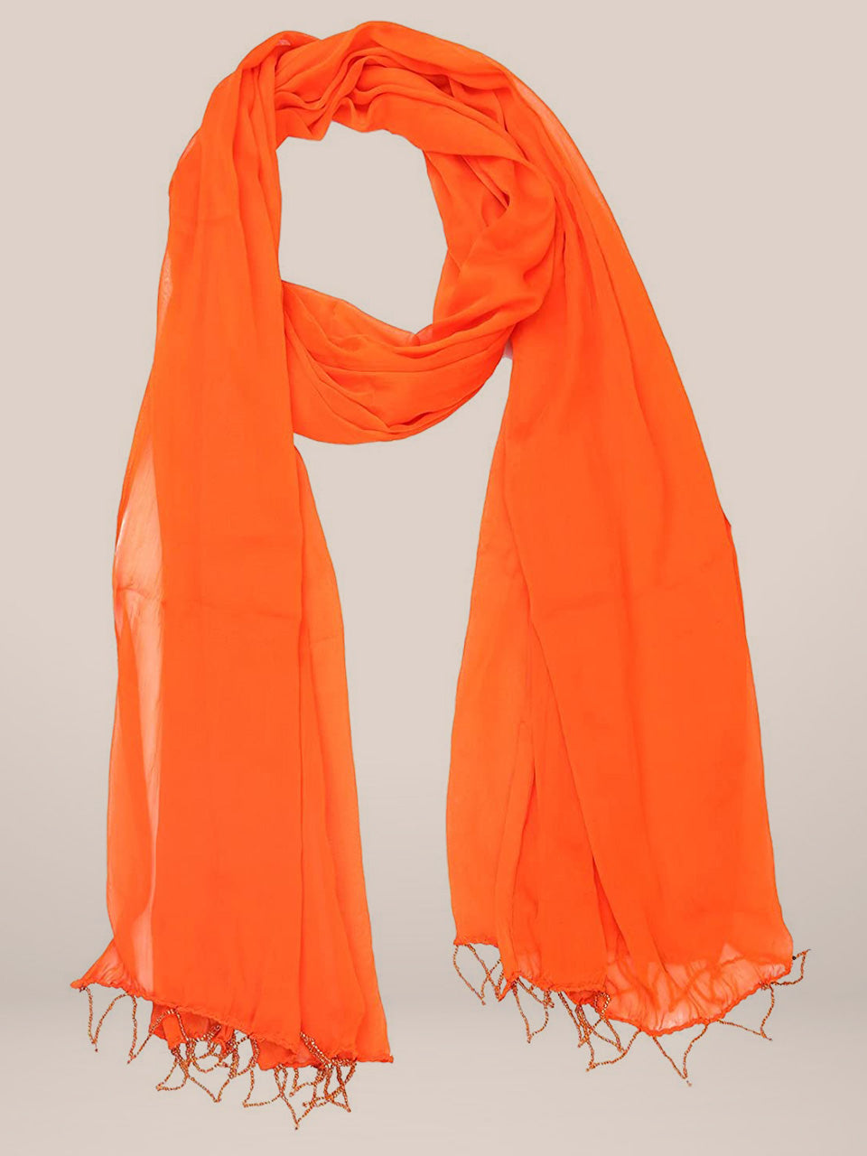 Orange Chiffon Dupatta freeshipping - Dupatta Bazaar