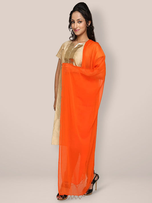 Orange Chiffon Dupatta - Dupatta Bazaar