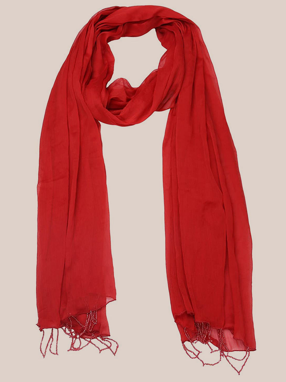 Red Chiffon Dupatta freeshipping - Dupatta Bazaar