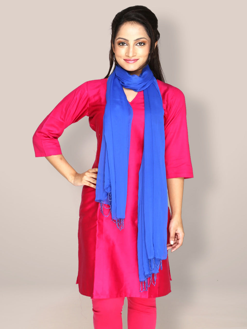 Blue Chiffon Dupatta - Dupatta Bazaar
