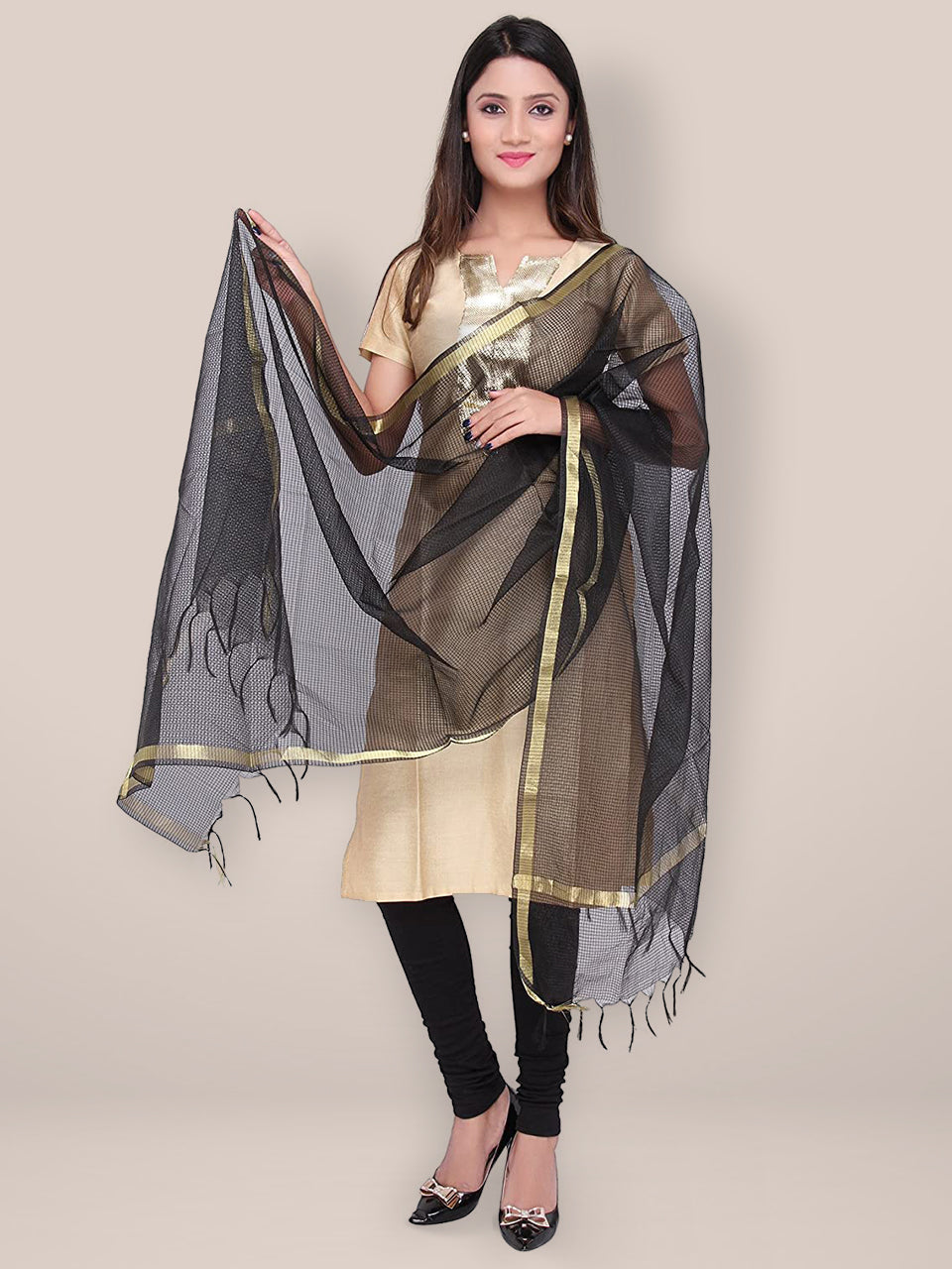 Black Silk Dupatta freeshipping - Dupatta Bazaar