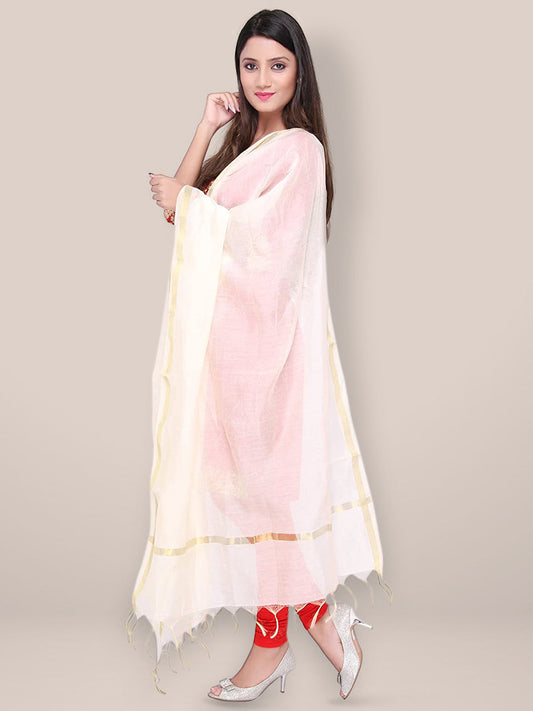 Off White Silk Dupatta freeshipping - Dupatta Bazaar