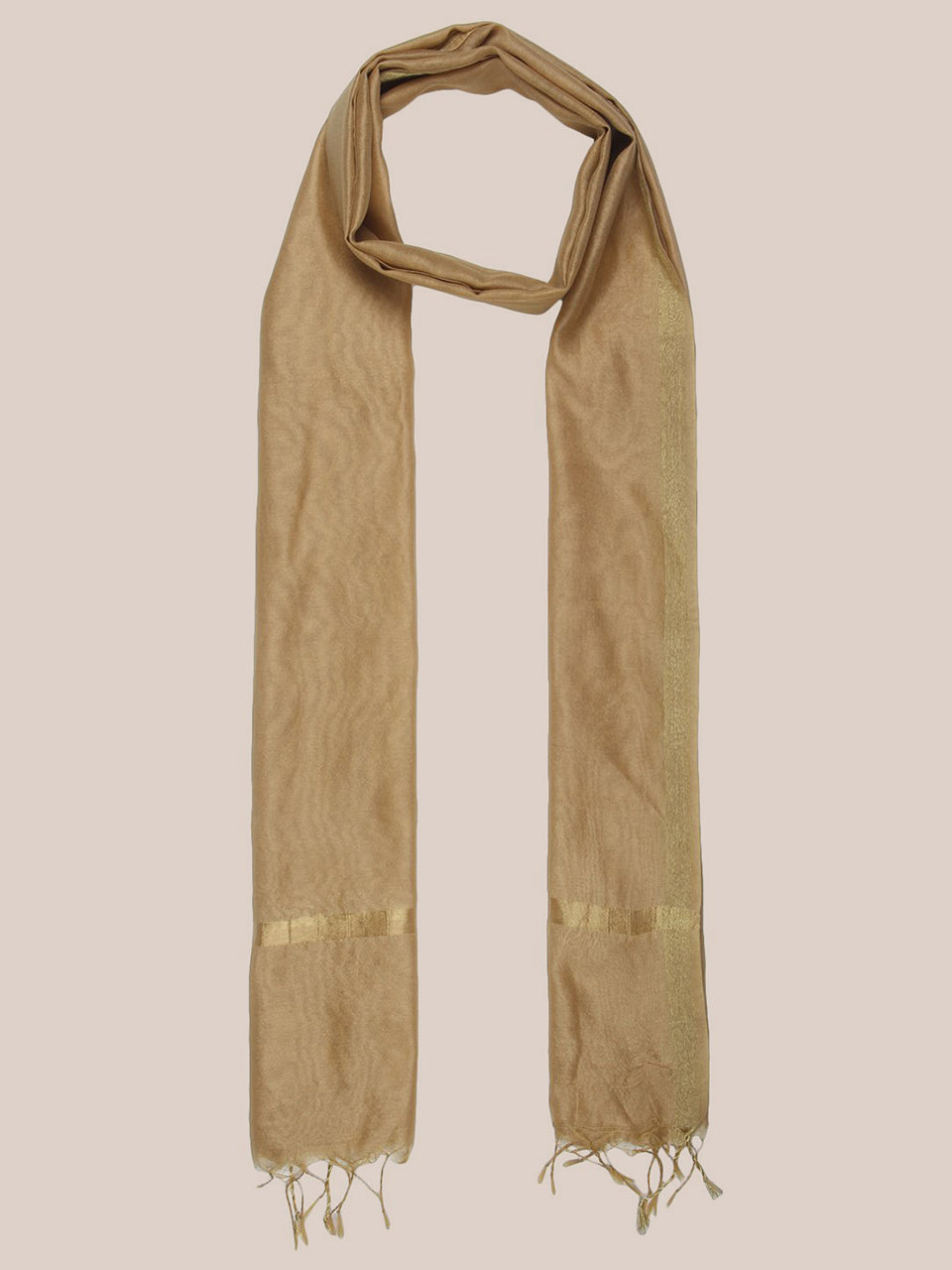 Beige Silk Dupatta freeshipping - Dupatta Bazaar