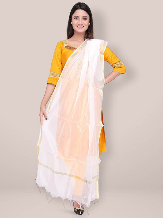 White Silk  Dupatta freeshipping - Dupatta Bazaar