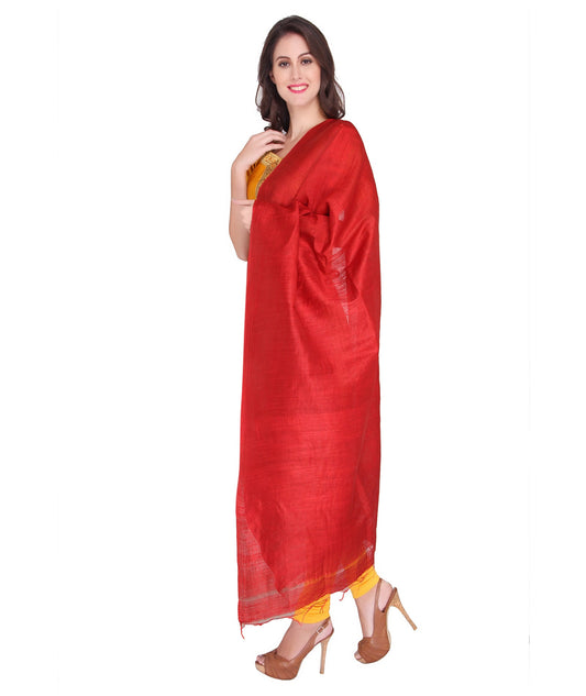 Maroon Blended Silk Dupatta - Dupatta Bazaar