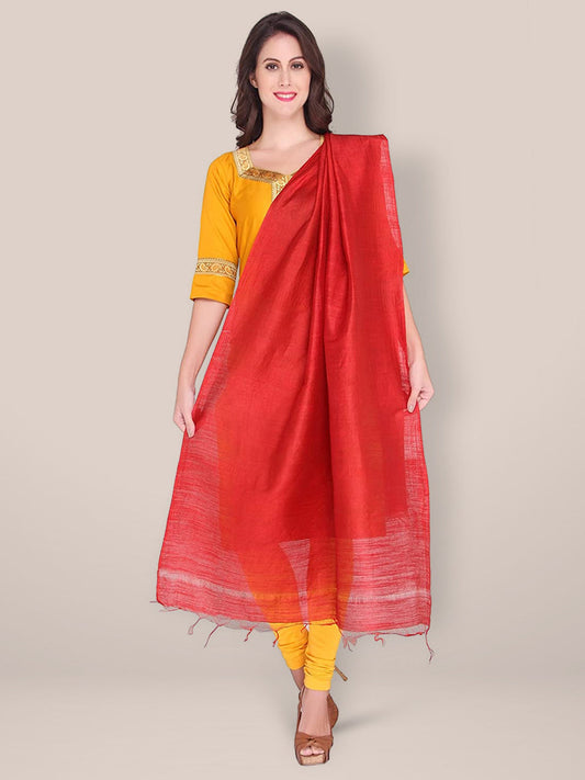 Maroon Blended Silk Dupatta - Dupatta Bazaar