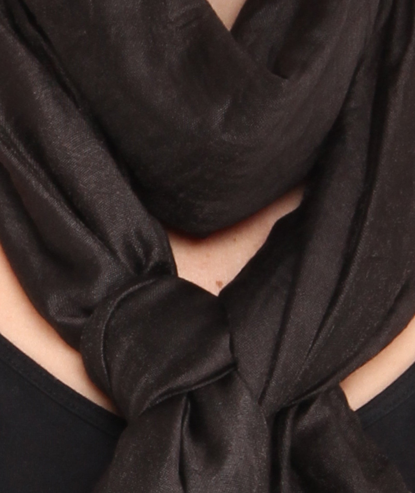 Black Blended Silk Dupattta - Dupatta Bazaar