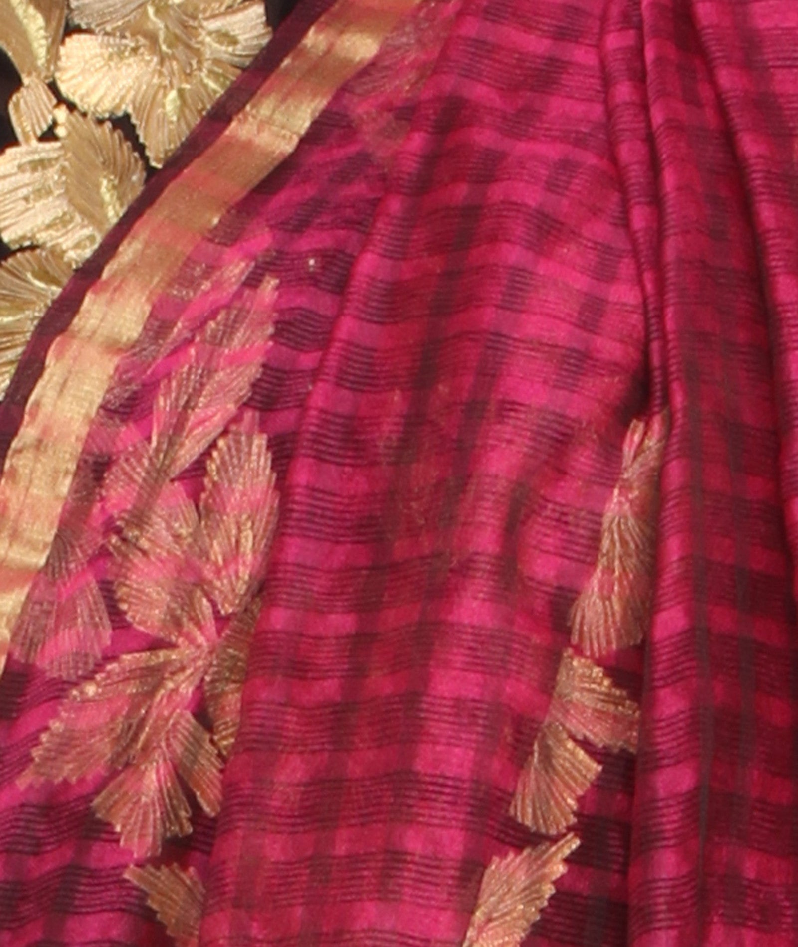 Magenta Silk Checkered Dupatta - Dupatta Bazaar