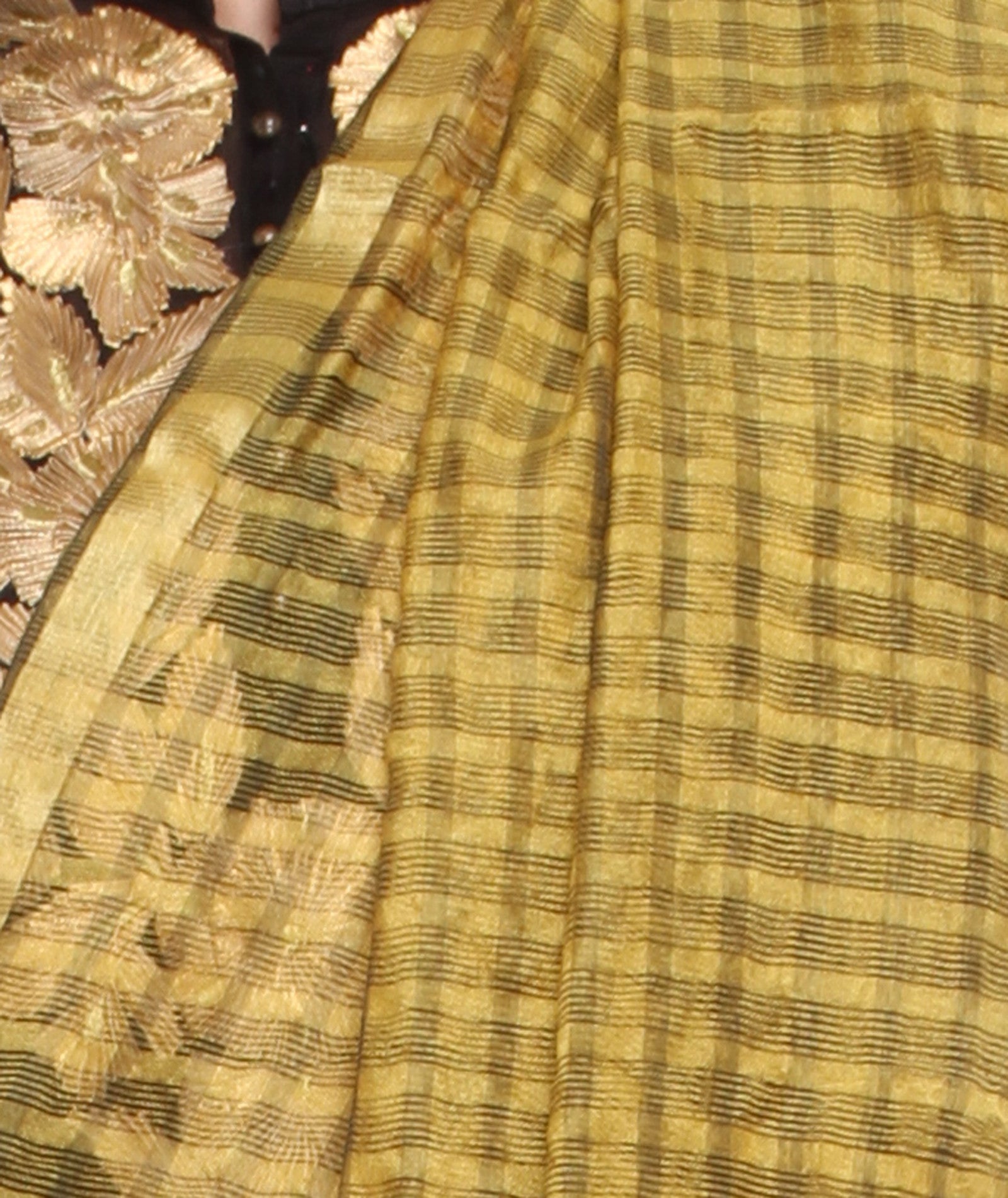 Gold Silk Checkered Dupatta - Dupatta Bazaar