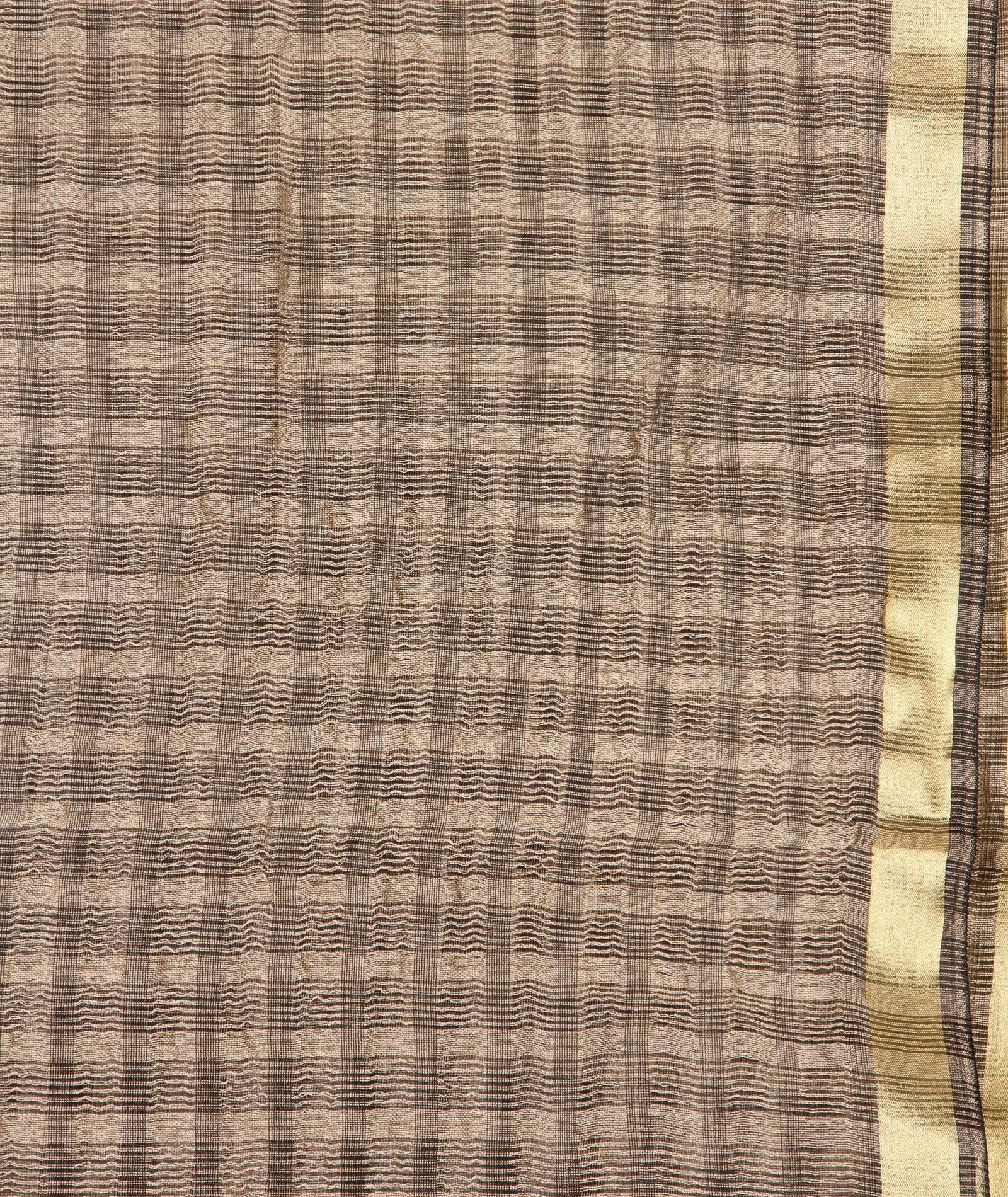 Beige Silk Checkered Dupatta - Dupatta Bazaar