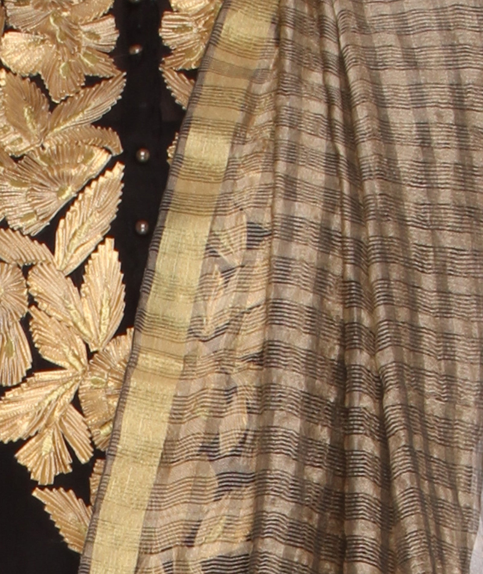 Beige Silk Checkered Dupatta - Dupatta Bazaar