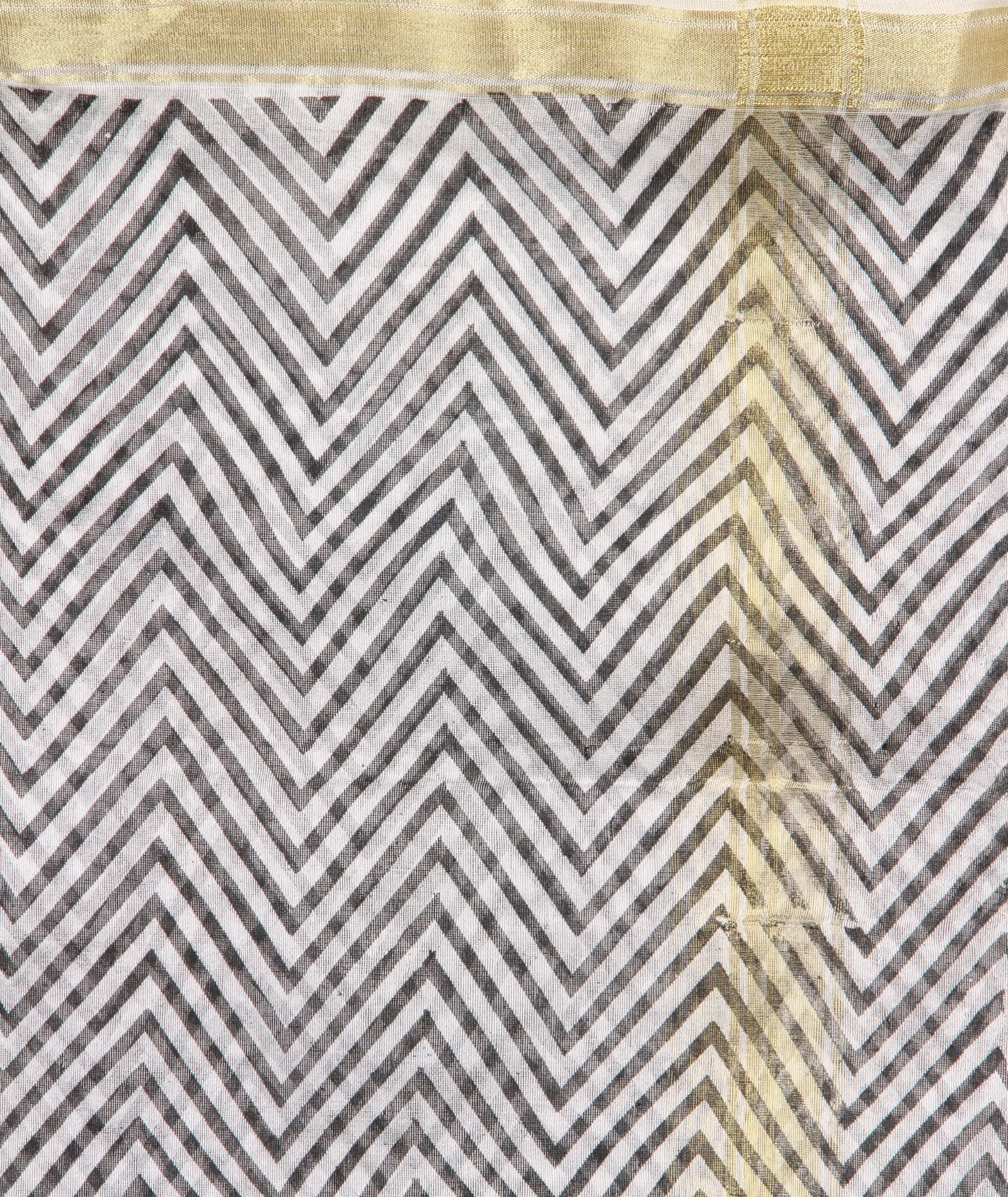 Black & White Blended Silk Printed Dupatta - Dupatta Bazaar