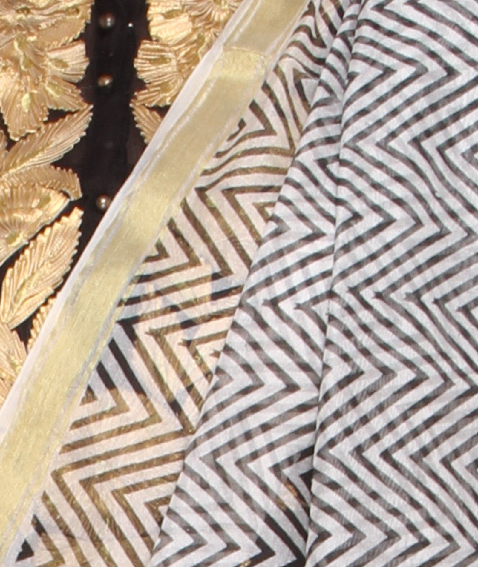 Black & White Blended Silk Printed Dupatta - Dupatta Bazaar
