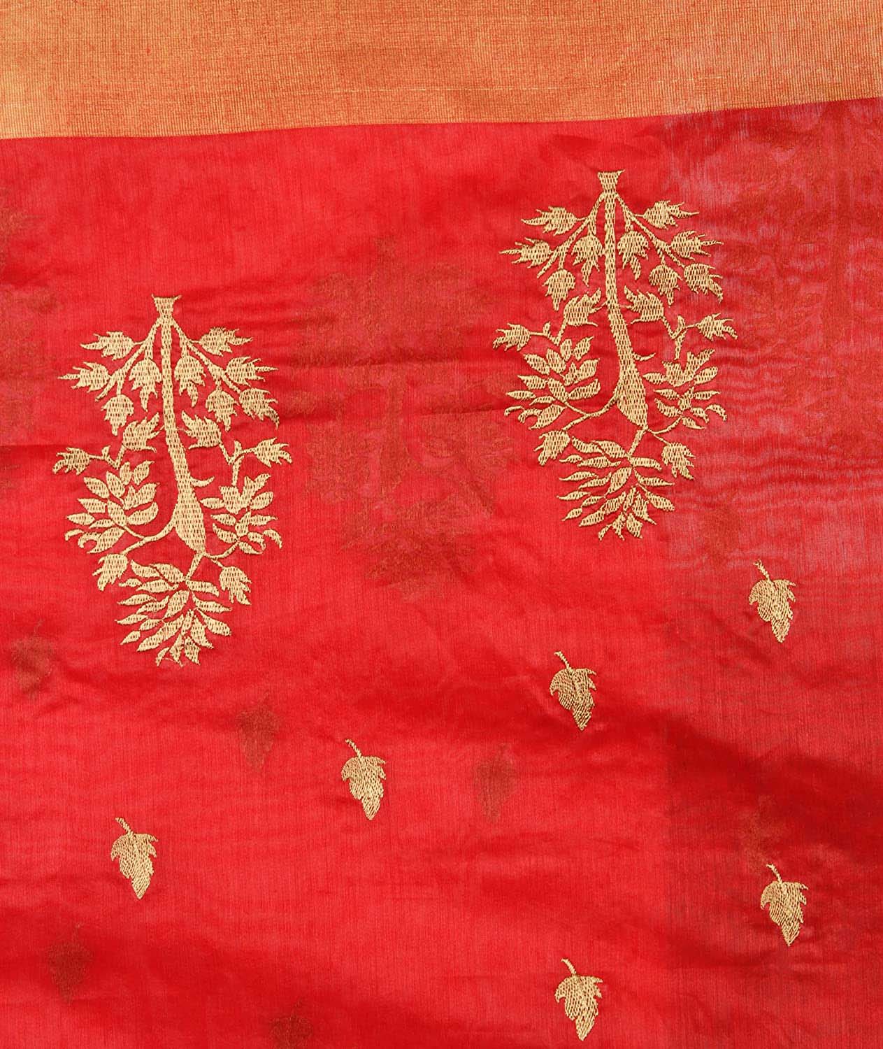 Red Silk Embroidery Dupatta freeshipping - Dupatta Bazaar
