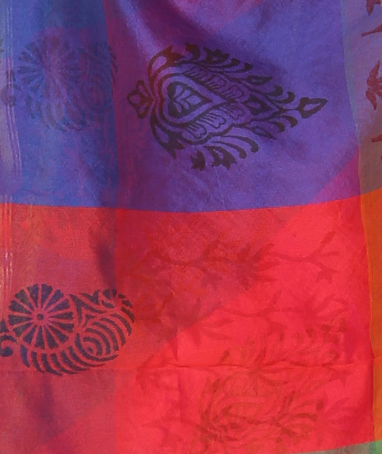 Multicoloured Printed Silk Dupatta freeshipping - Dupatta Bazaar
