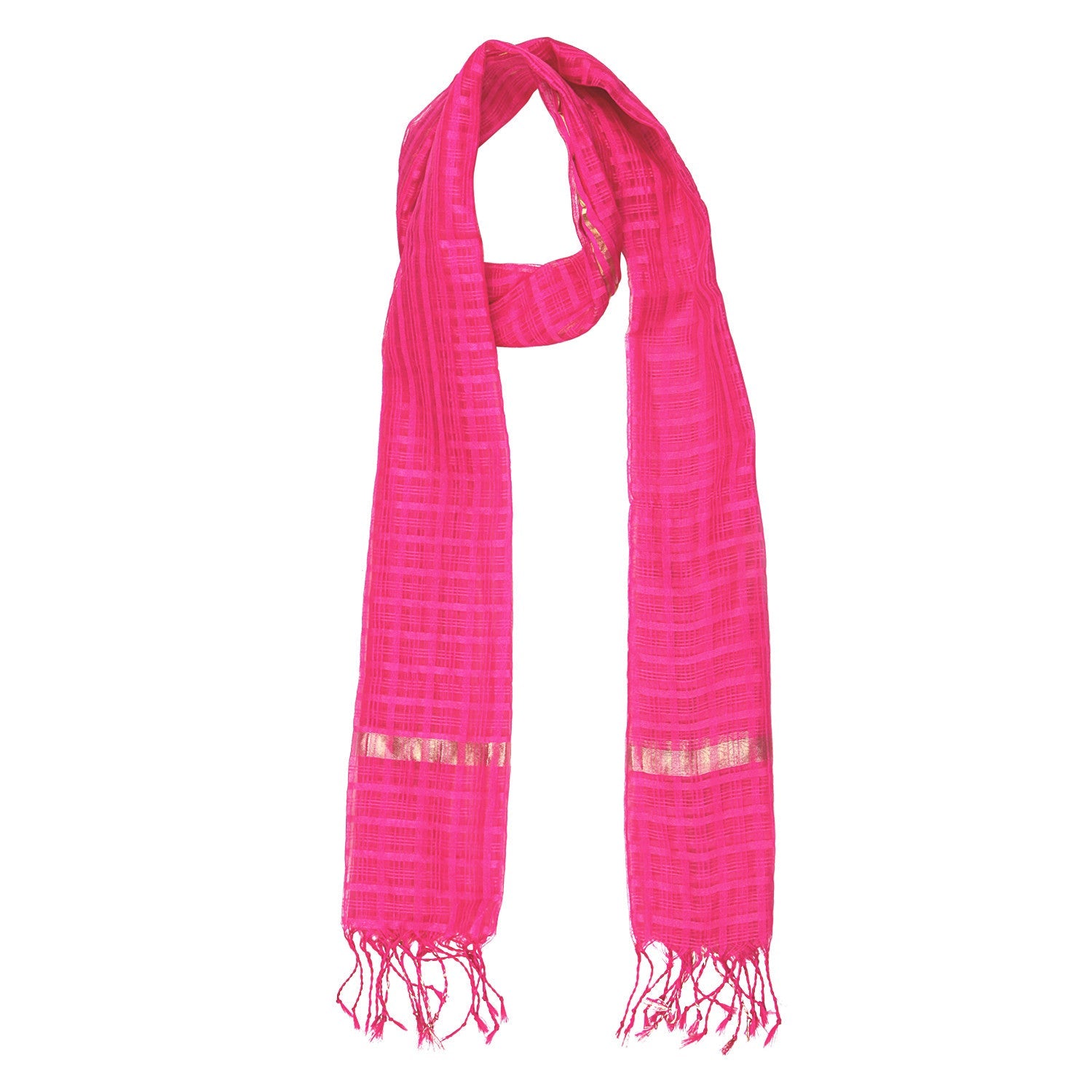 Solid Silk Woven Dupatta - Dupatta Bazaar