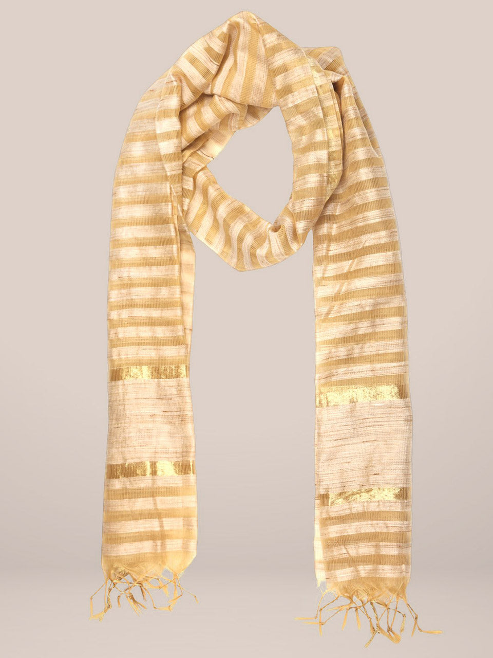 Gold Silk Woven Dupatta freeshipping - Dupatta Bazaar