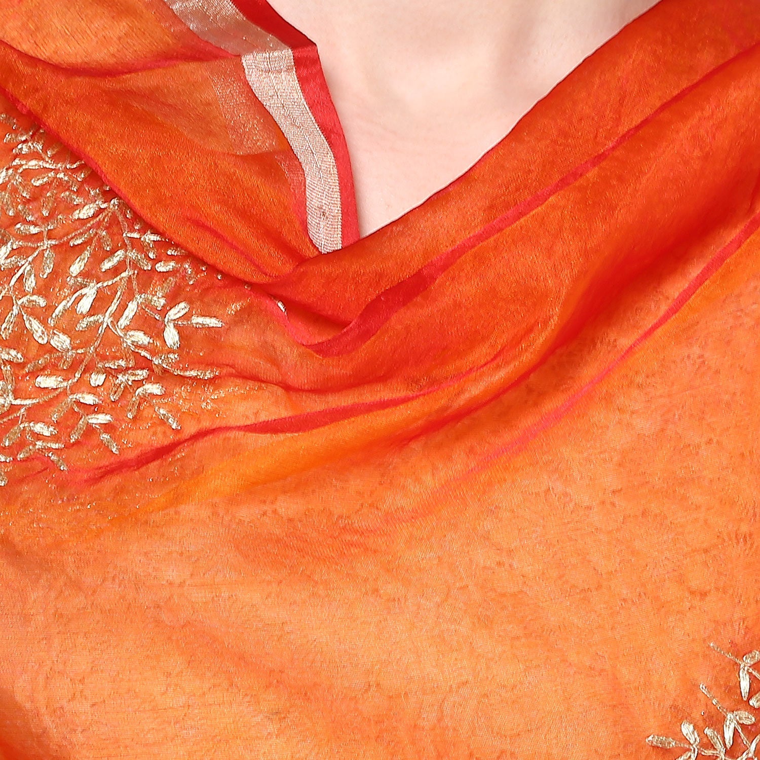 Dupatta Bazaar Women's Fancy Golden Embrodiery Dupatta - Dupatta Bazaar