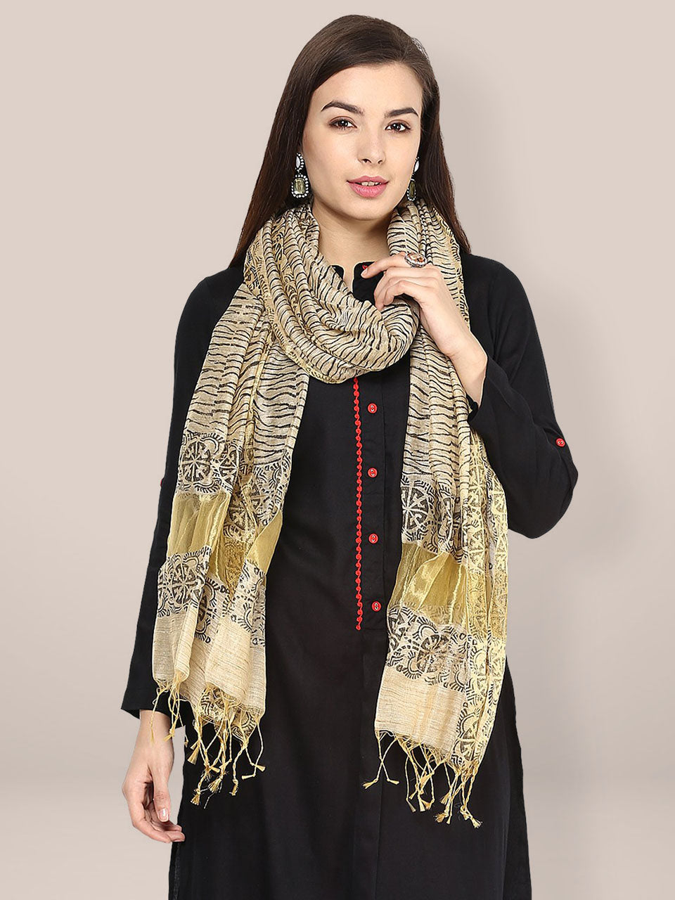 Dupatta Bazaar Women's Dupatta Tussar Silk Printed Dupatta freeshipping - Dupatta Bazaar
