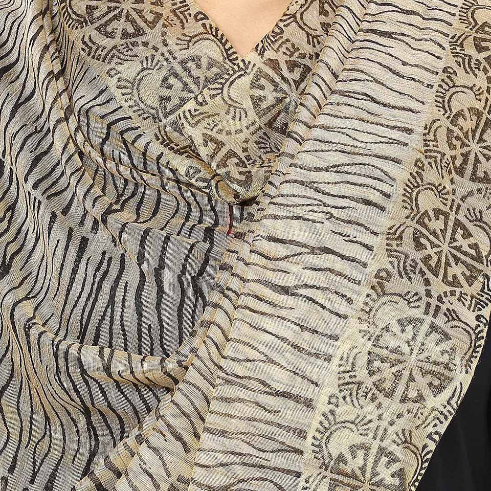 Dupatta Bazaar Women's Dupatta Tussar Silk Printed Dupatta freeshipping - Dupatta Bazaar