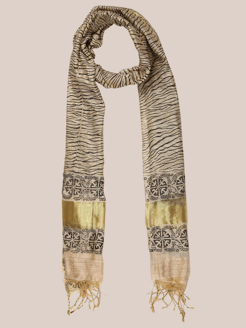 Dupatta Bazaar Women's Dupatta Tussar Silk Printed Dupatta freeshipping - Dupatta Bazaar