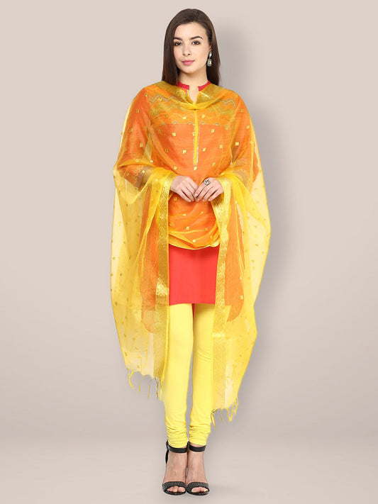 Yellow Organza Dupatta freeshipping - Dupatta Bazaar