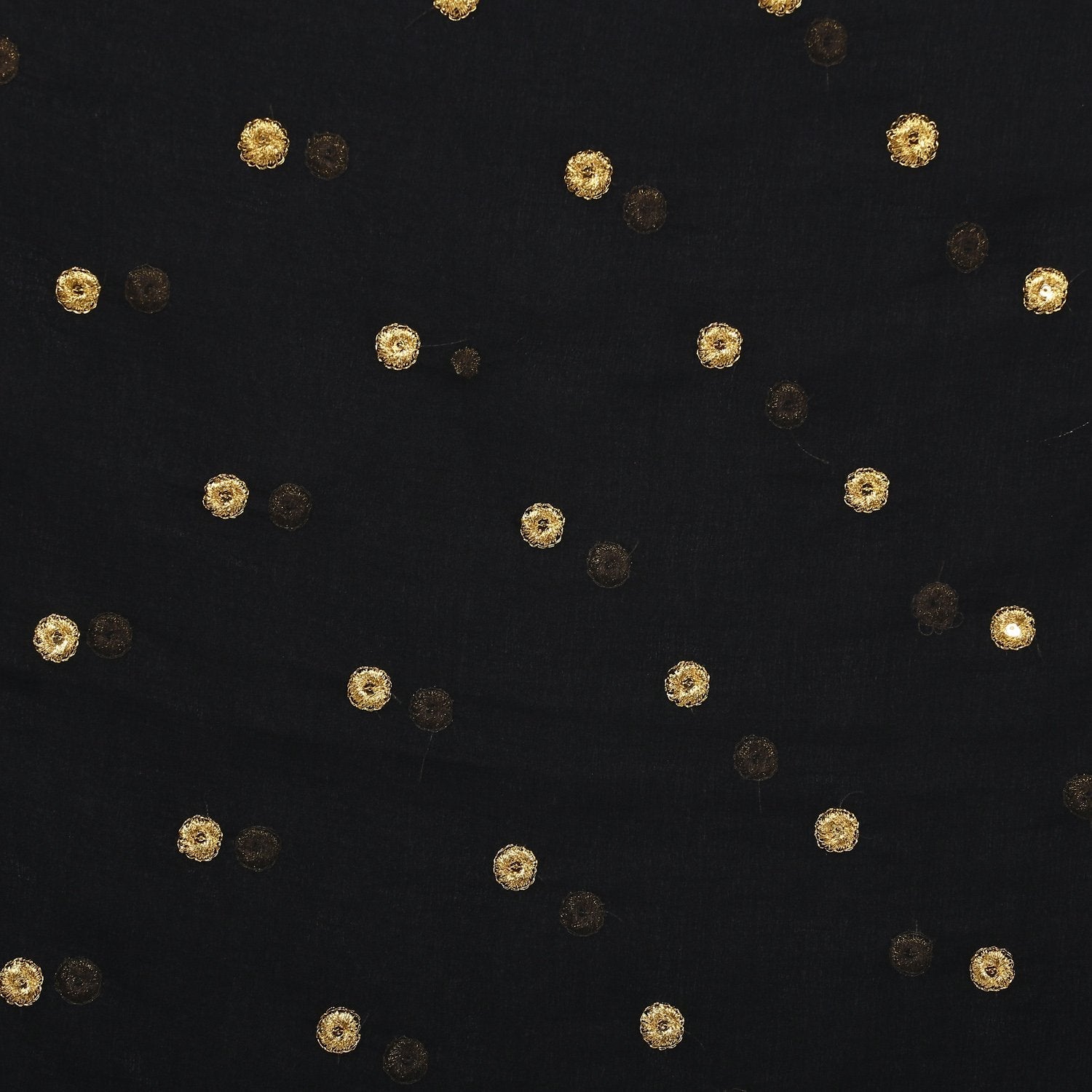 Embroidered Black Chiffon Dupatta freeshipping - Dupatta Bazaar
