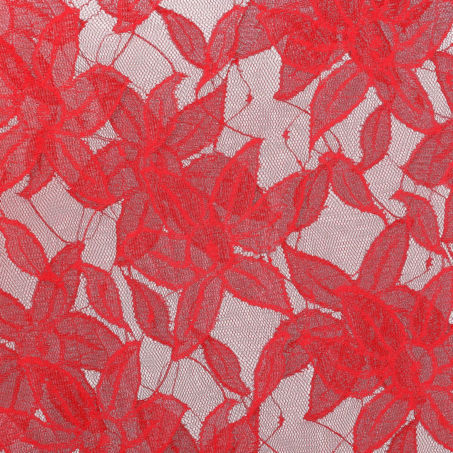 Red Floral Net Dupatta freeshipping - Dupatta Bazaar