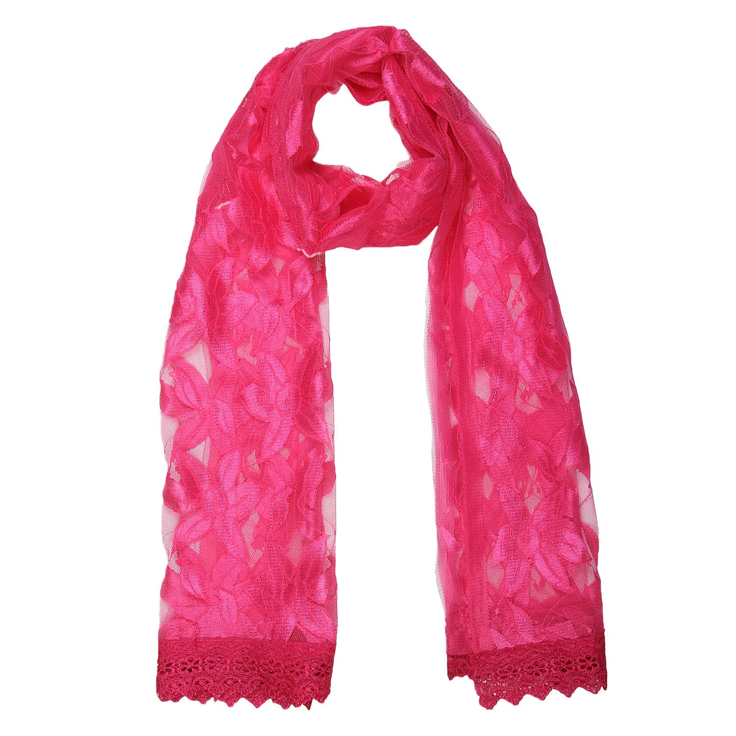 Self Designed Floral Net Dupatta - Dupatta Bazaar