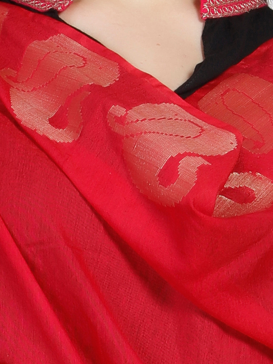 Dupatta Bazaar Women's Pink & Gold Silk Dupatta - Dupatta Bazaar