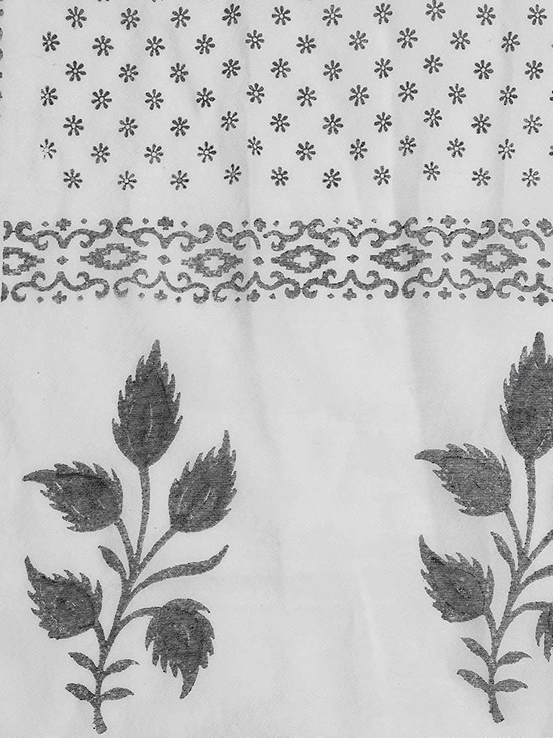 Black & White Cotton Silk Printed Dupatta freeshipping - Dupatta Bazaar