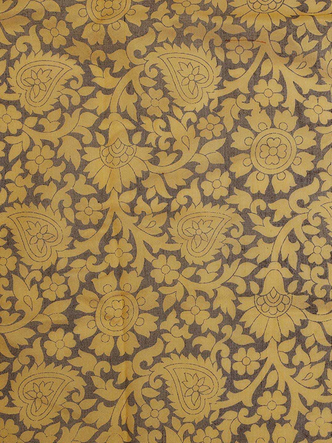 Yellow & Black Cotton Silk Printed Dupatta freeshipping - Dupatta Bazaar