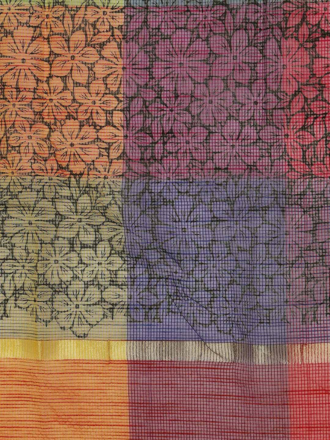 Multicoloured Cotton Silk Printed Dupatta freeshipping - Dupatta Bazaar