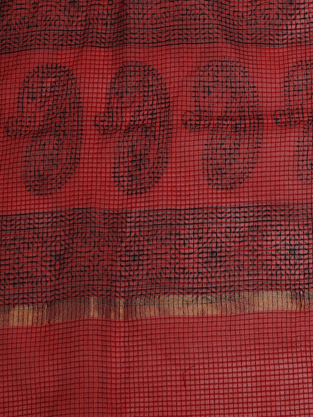 Dupatta Bazaar Women's Printed Red & Black Cotton Silk Dupatta - Dupatta Bazaar