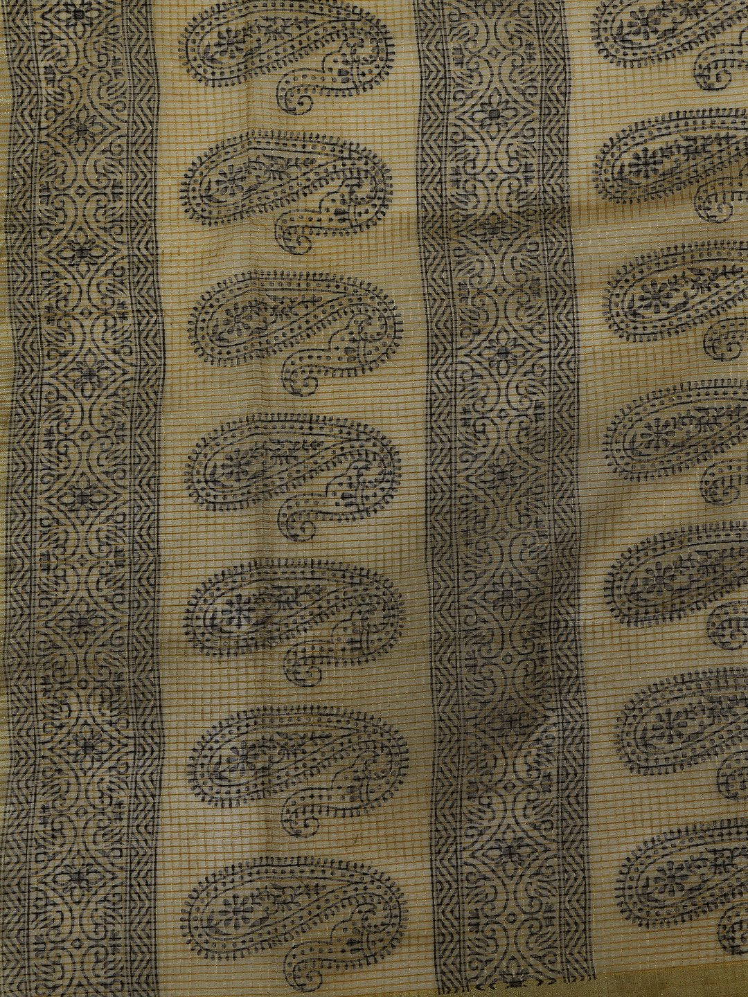 Beige Cotton Silk Printed Dupatta freeshipping - Dupatta Bazaar