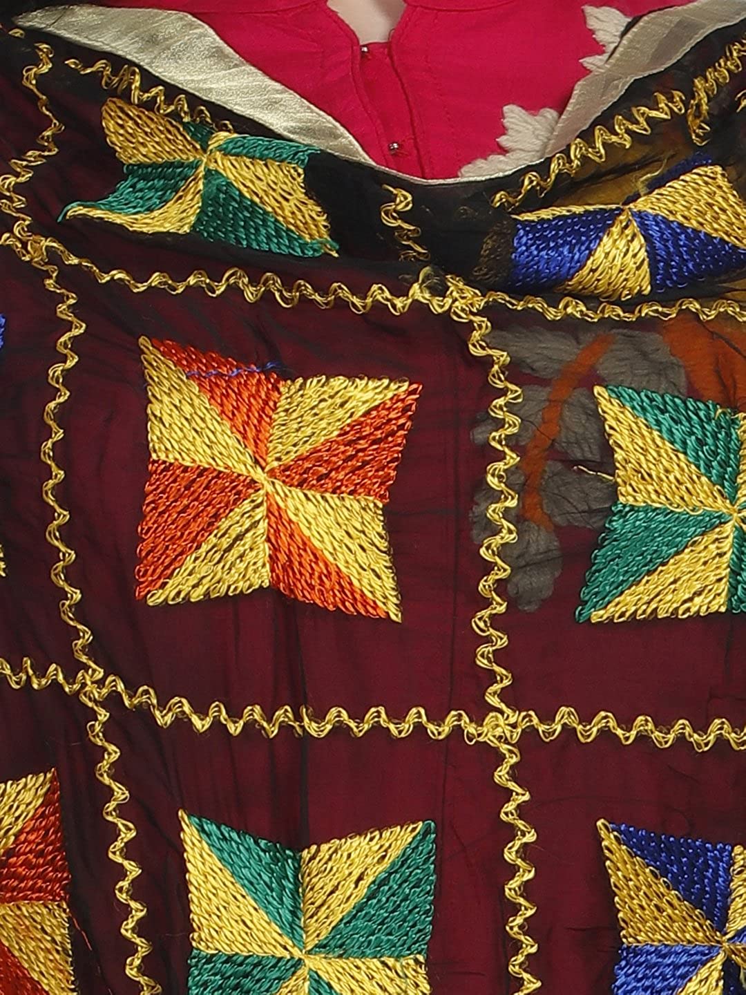 Black Chiffon Phulkari Dupatta freeshipping - Dupatta Bazaar