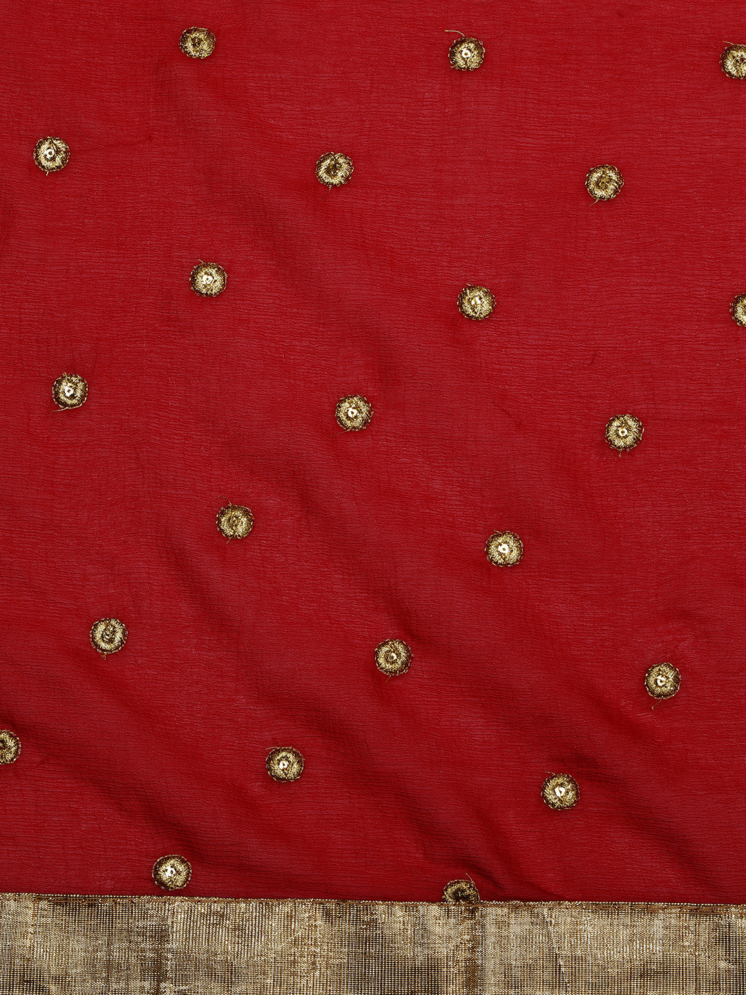 Dupatta Bazaar  Women's Red Embroidered Chiffon Dupatta - Dupatta Bazaar