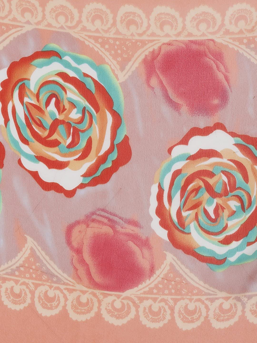 Dupatta Bazaar Women's Peach Printed Dupatta freeshipping - Dupatta Bazaar
